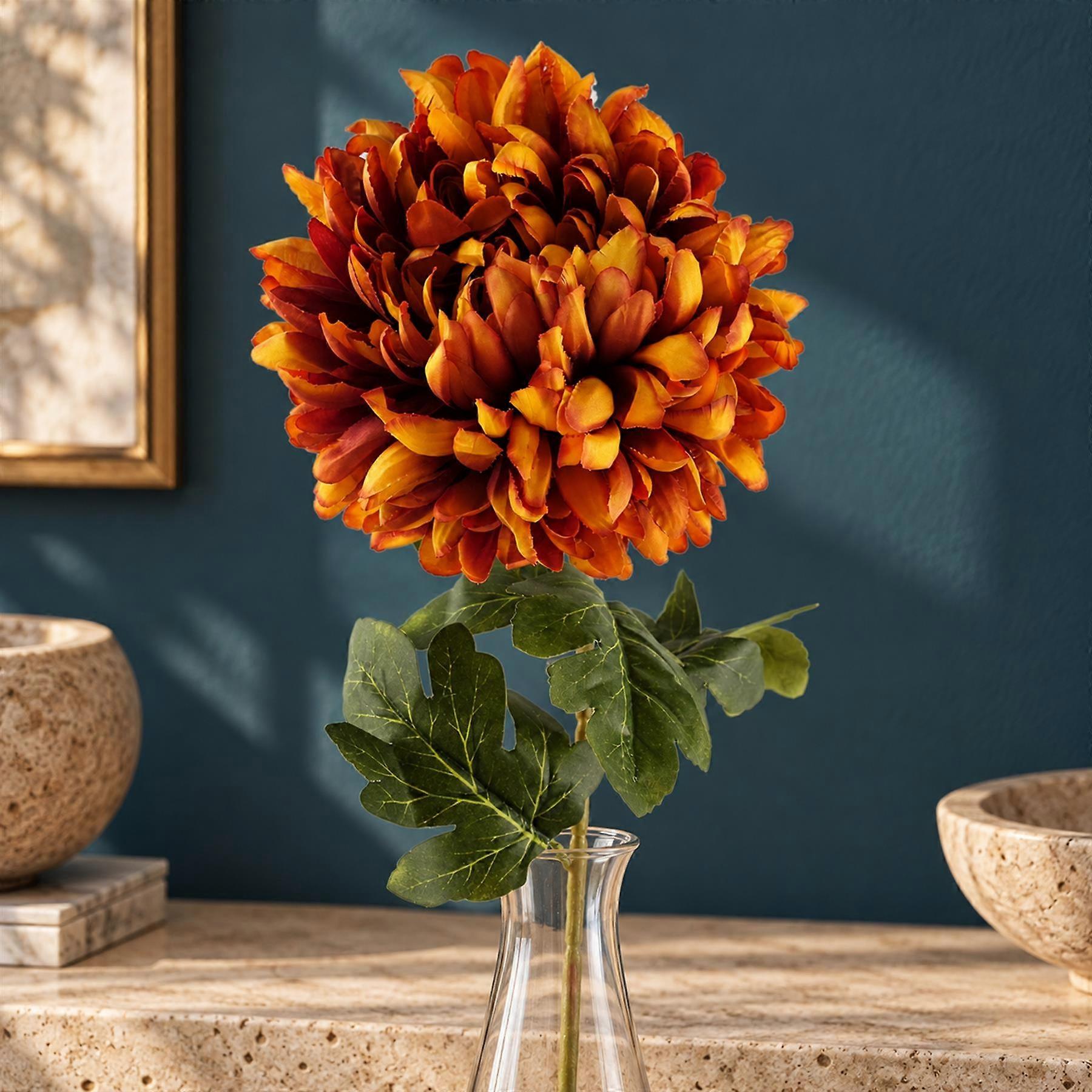 75cm Artificial Extra Large Reflex Chrysanthemum Orange