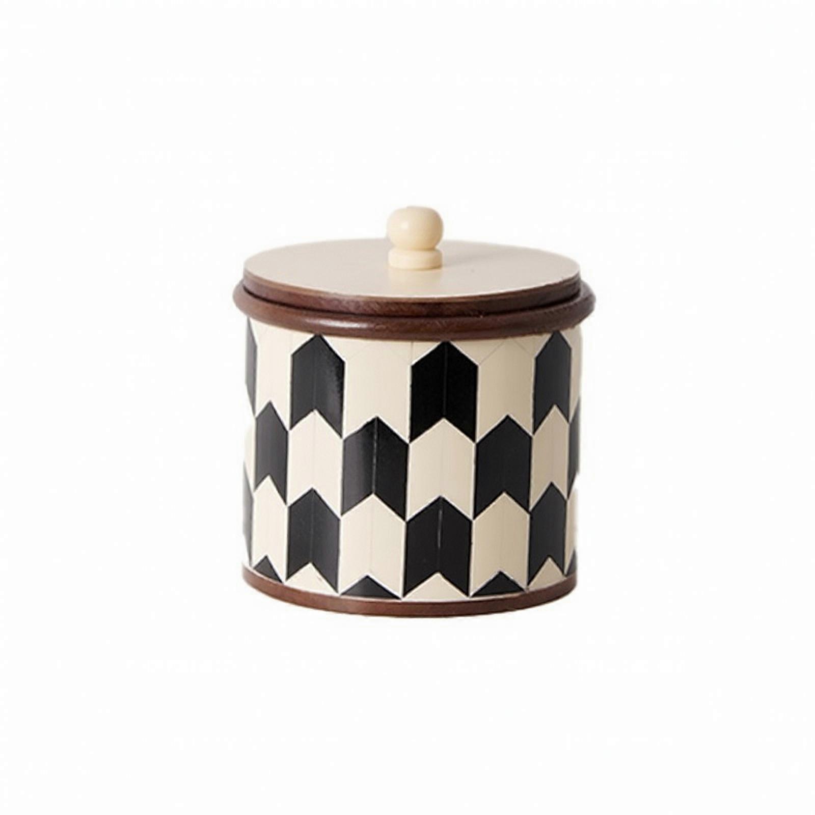 Cylindrical Resin Storage Jar Compact Container Multipurpose for Shelf Display