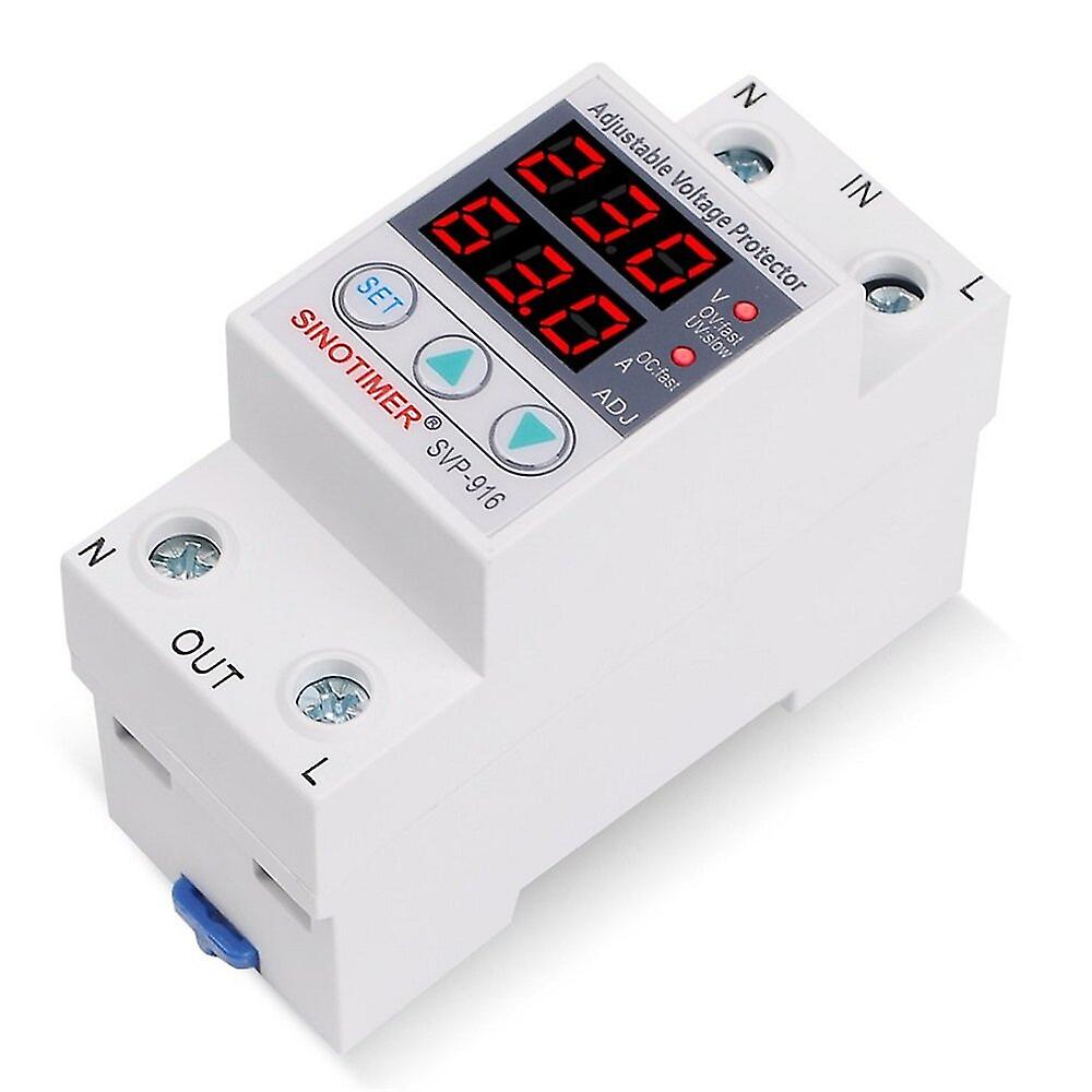 Adjustable Auto-recovery Under/over Voltage Protector Relay Breaker Protective Device With Led