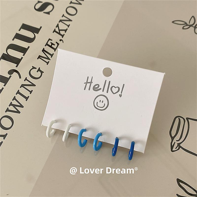 Retro Color Spray Orecchini Set Versione Coreana Girl Style 6 pezzi Set Di Orecchini Versatili a forma di C