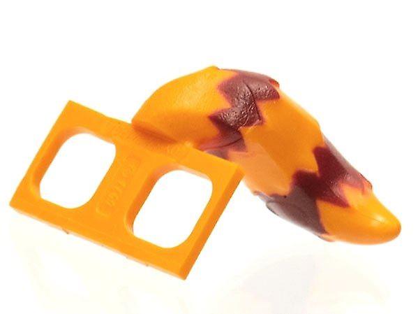 LEGO Accessory Orange Costume Tail Fluffy with Dark Red Stripes Pattern