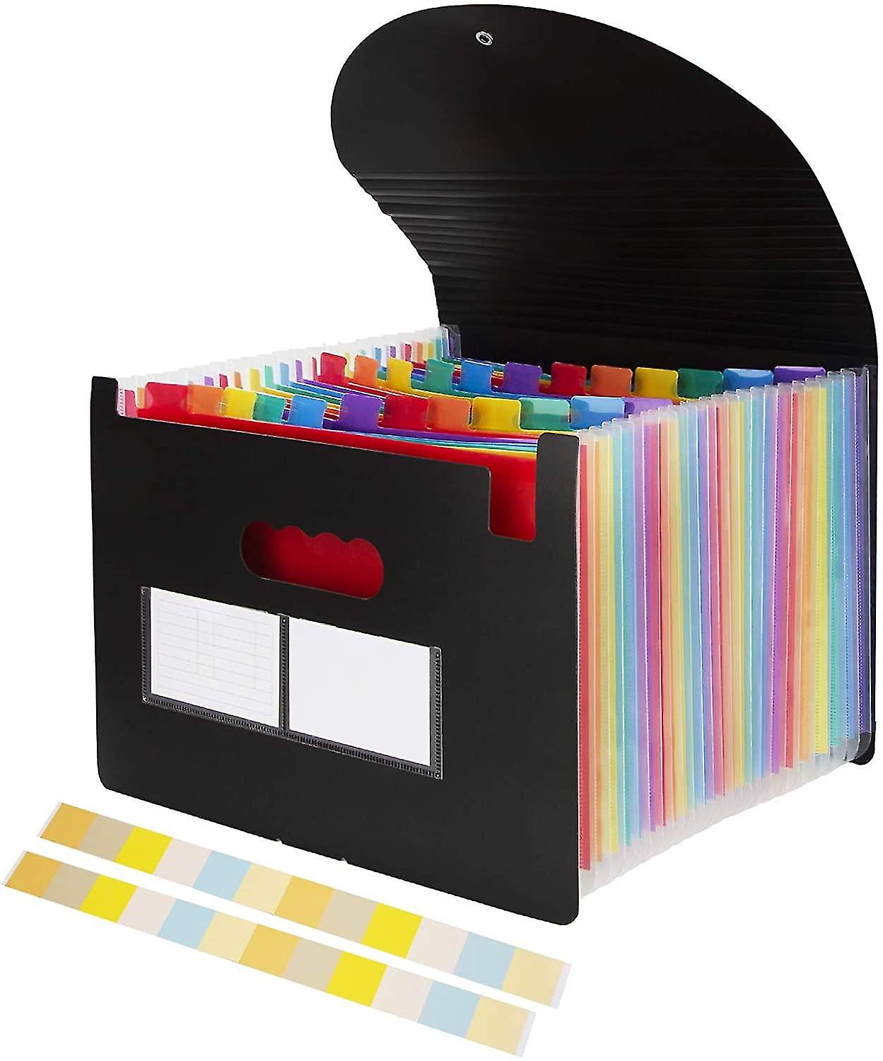 A4 Document File Folder, 24 Pockets Accordion Expandable File Folder, Plastic