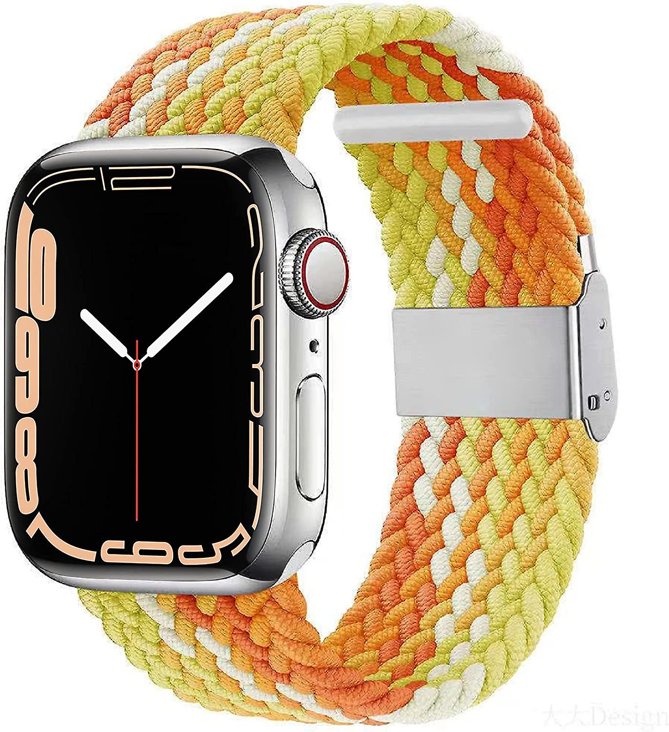 Adjustable Braided Solo Loop with Buckle Compatible With Apple Watch Band 38mm 40mm 41mm Soft Wristband Stretch Nylon Elastic Strap for iWatch Series