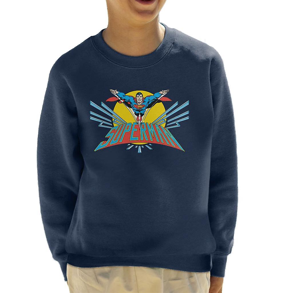 Superman Flying Past The Sun Kid's Sweatshirt
