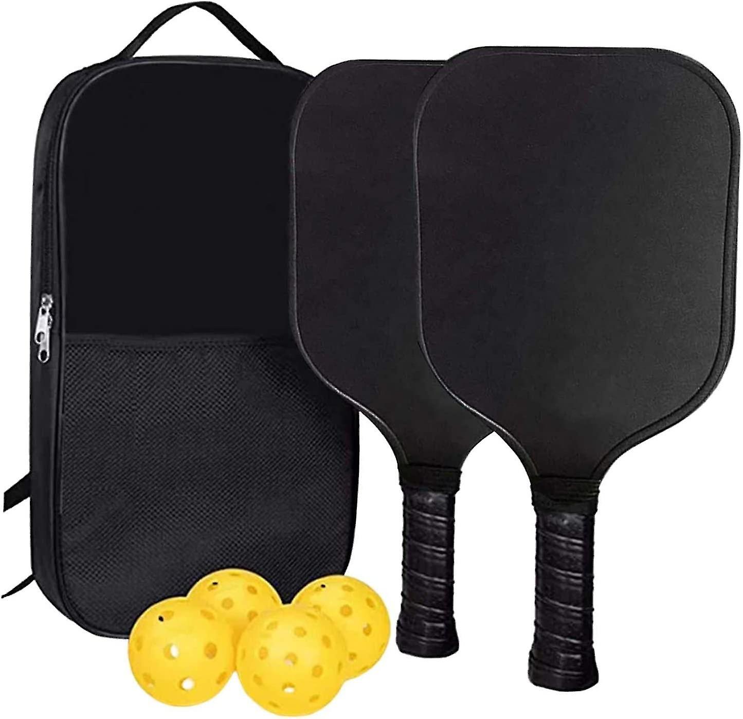 Pickleball Paddles, Pickleball Paddle With Comfort Grip, Pickleball Set Of 2 Paddles With 4 Balls, And Portable Carry Bag