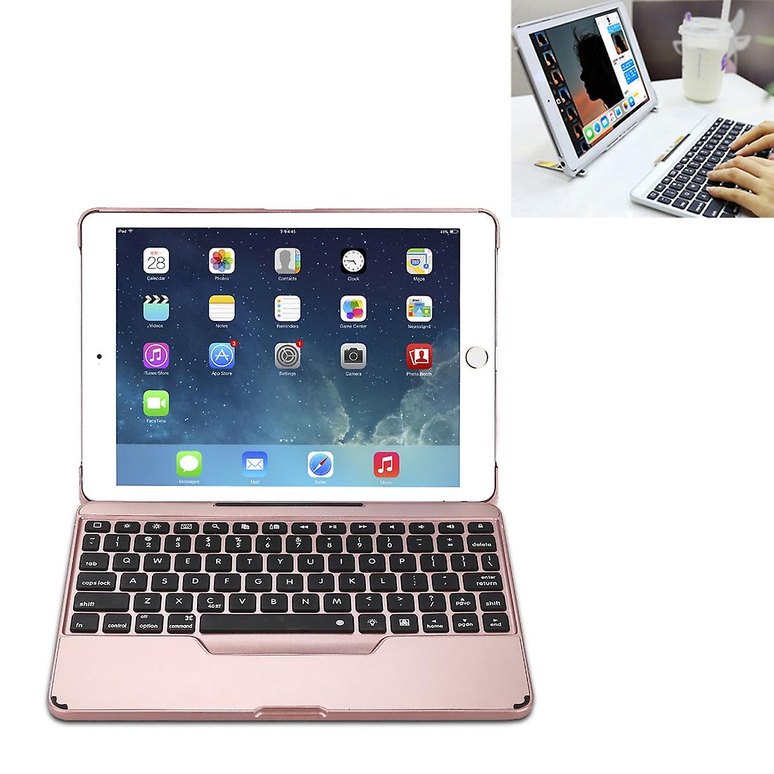 F611 Backlight Bluetooth Keyboard PU Case For iPad Air 2
