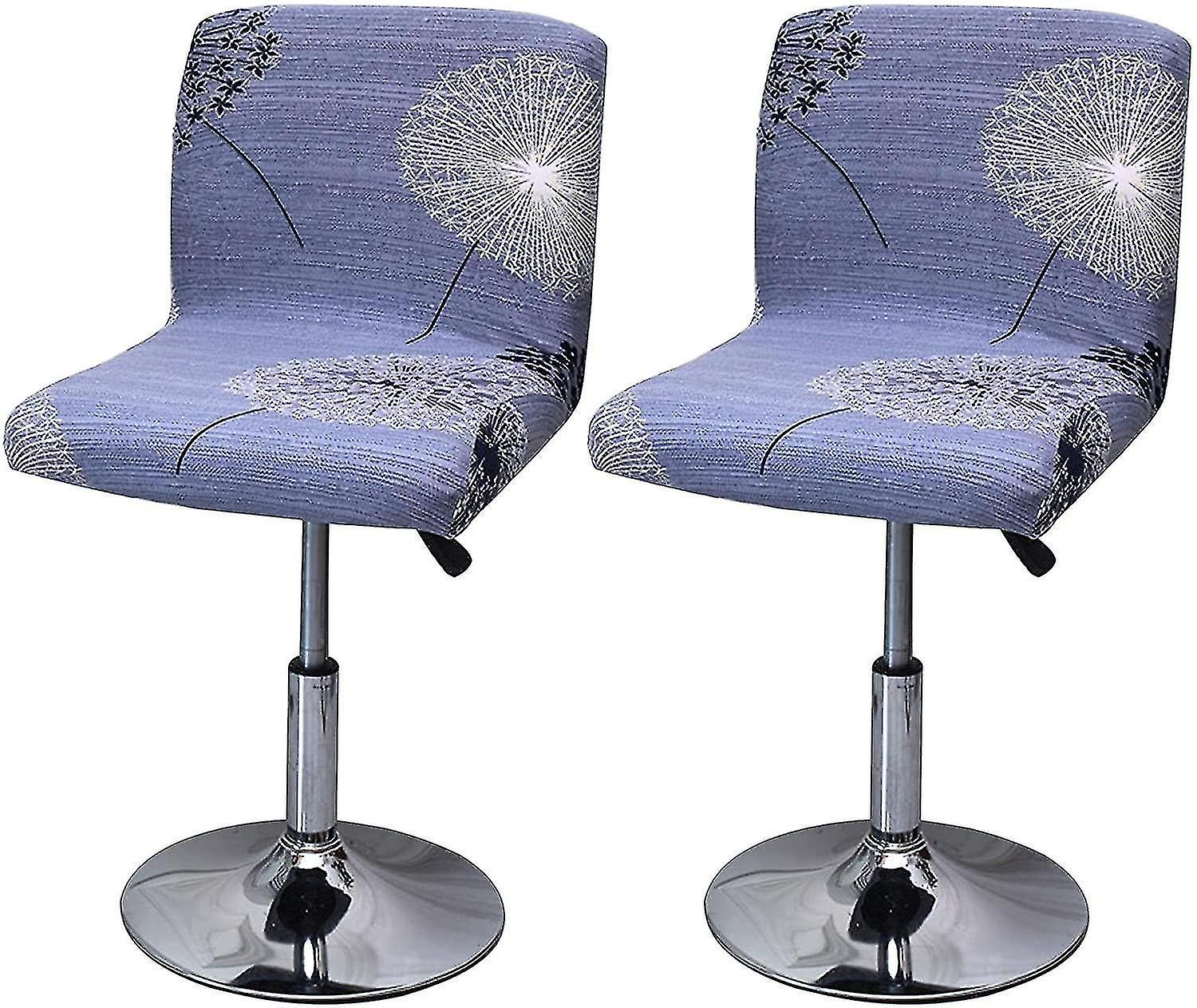 Stretch Bar Stool Cover 2 Printed High Chair Cover For Bar High Dining Chair Covers Gray Dandelion D