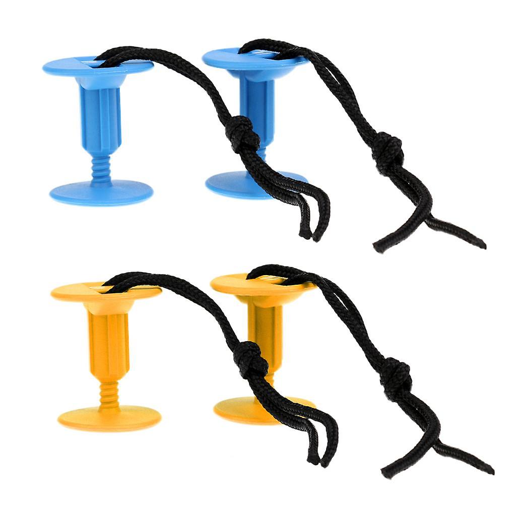 2 Pairs Bodyboard Surfboard Body Board Threaded Leash Plugs with Cord String