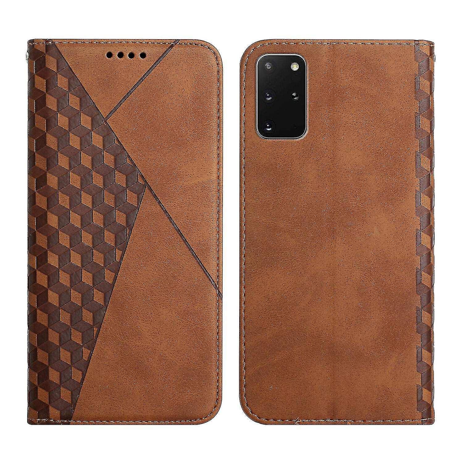 Compatible With Samsung Galaxy S20 Plus Case Premium Cover Magnetic Leather Folio Etui Coque - Brown
