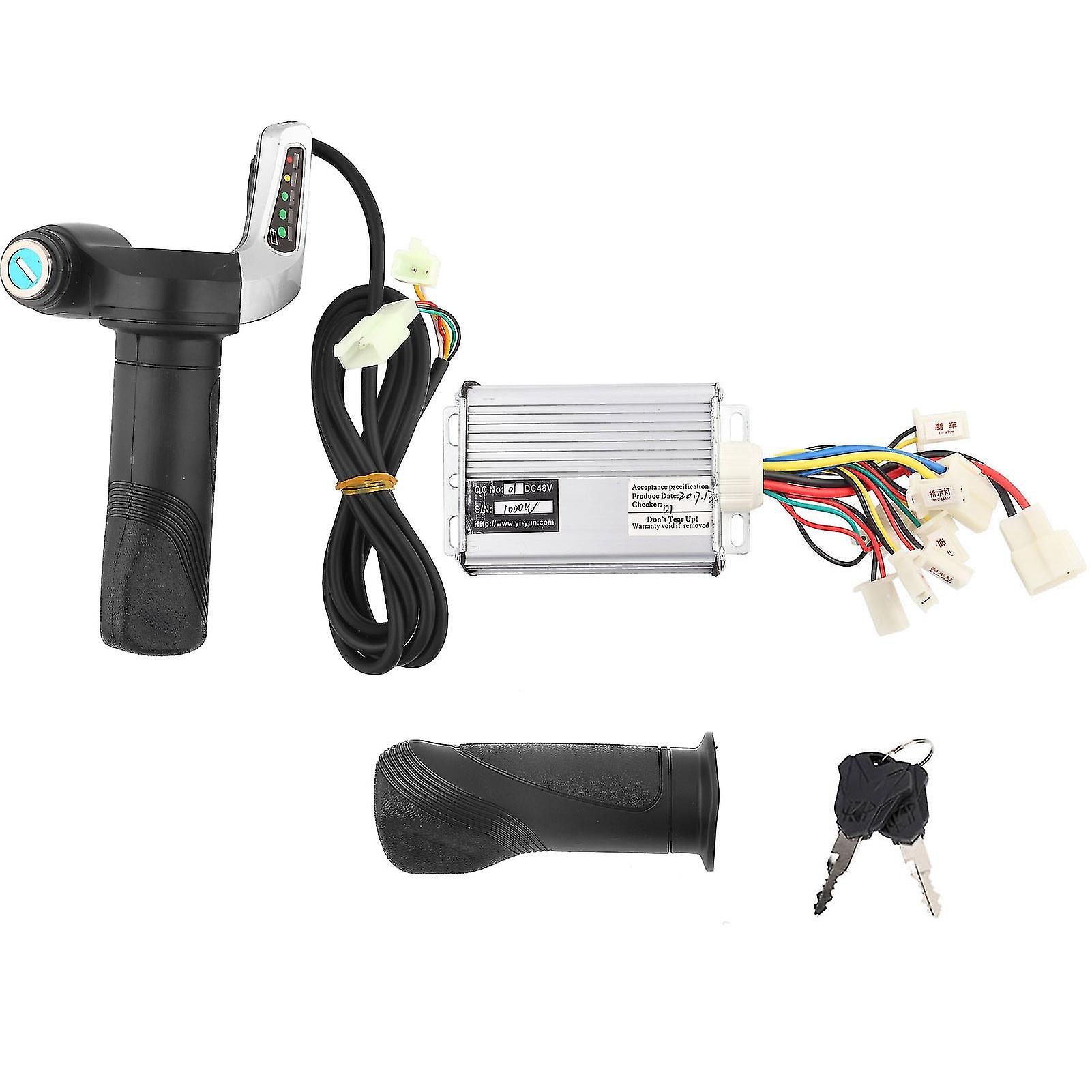 1000W Motor Brushed Speed Controller & Battery Display Throttle Twist Grip With Lock 48v