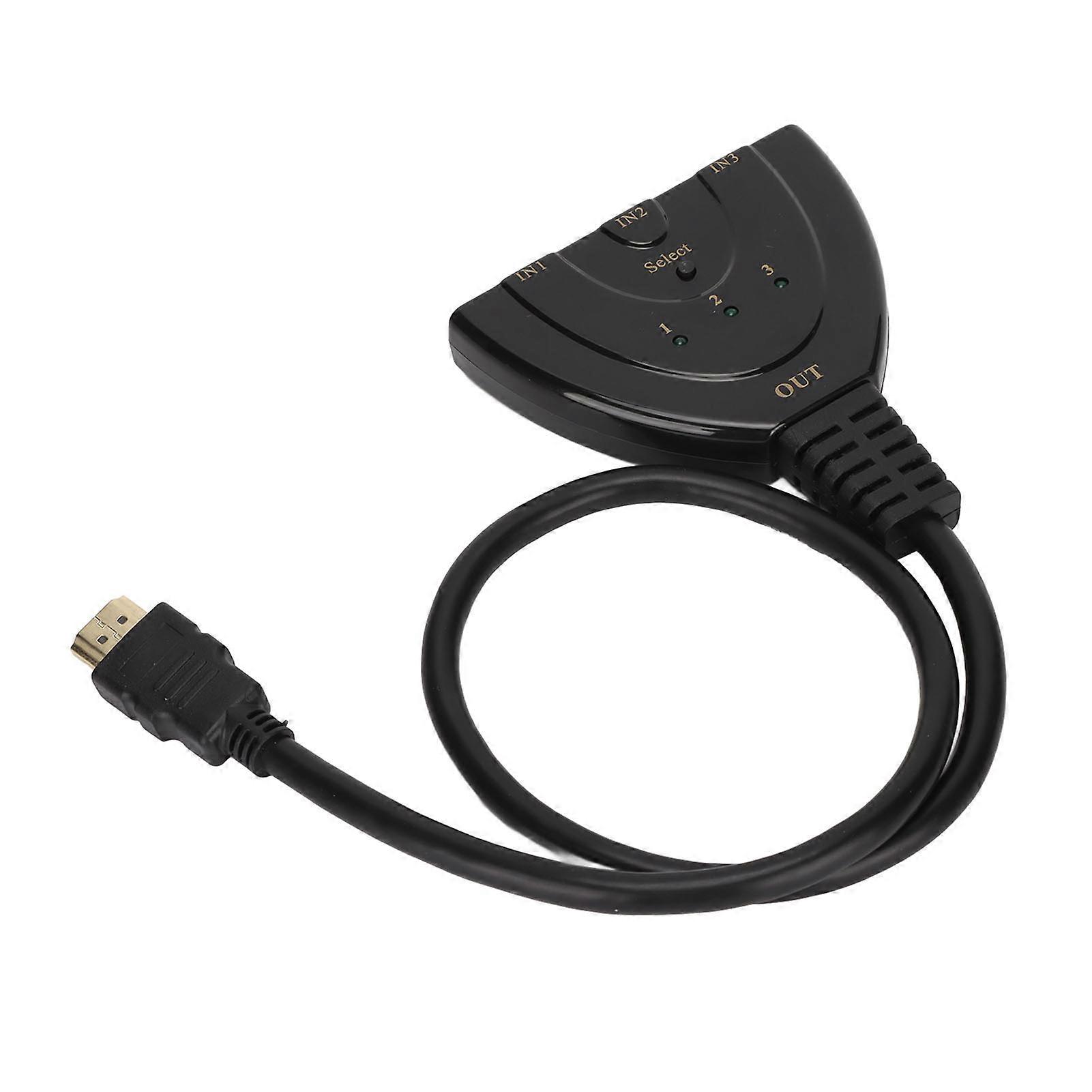 3x1 Switch Splitter High Resolution HD 4K 1080P HD Multimedia Interface Switcher for PS3 Cable Box