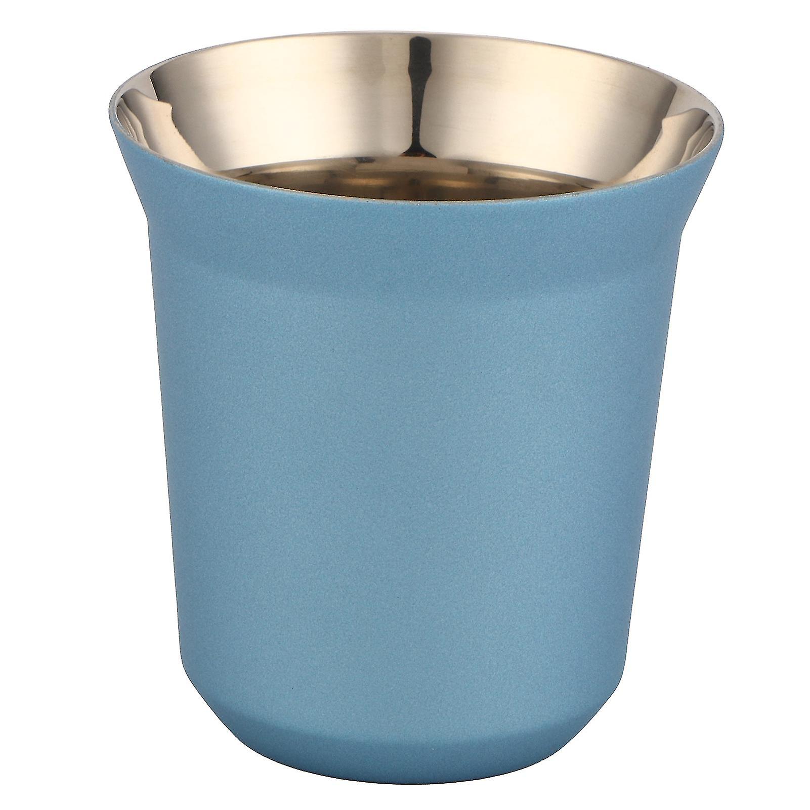 Stainless Steel Double-Wall Insulated Coffee Cup Mug - for Home and Coffee Shop Use, Keeps Coffee Hot Longer(Light Blue)