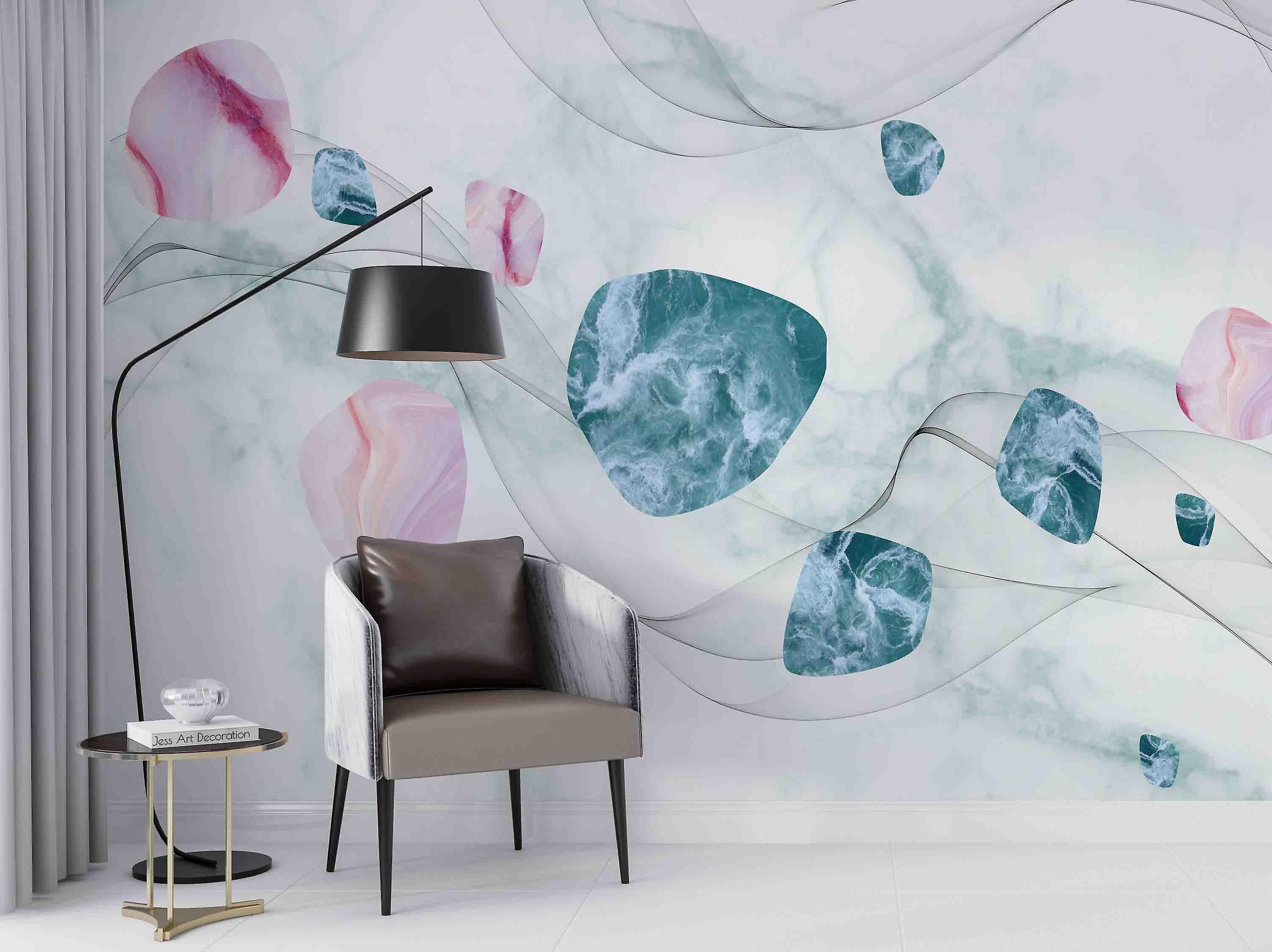 3D Geometry Square Marble Texture Wall Mural Wallpaper Gd 2555