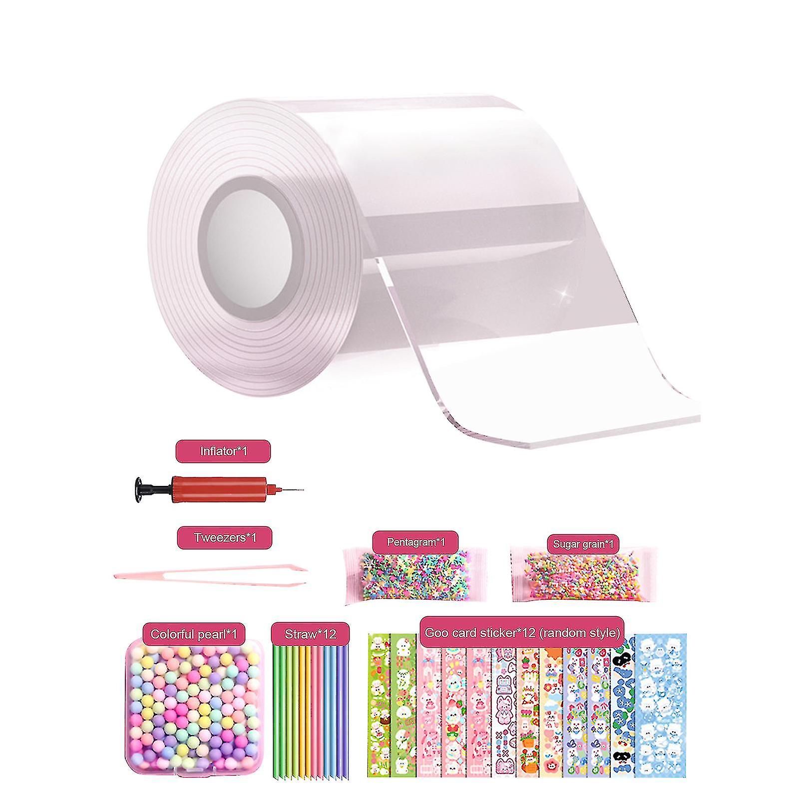 Kit di bolle di nastro nano per bambini con tutorial video passo-passo, nastro tracciabile Nano Double Stick Gel Grip Nano Magical Tape Bubbles TY ...