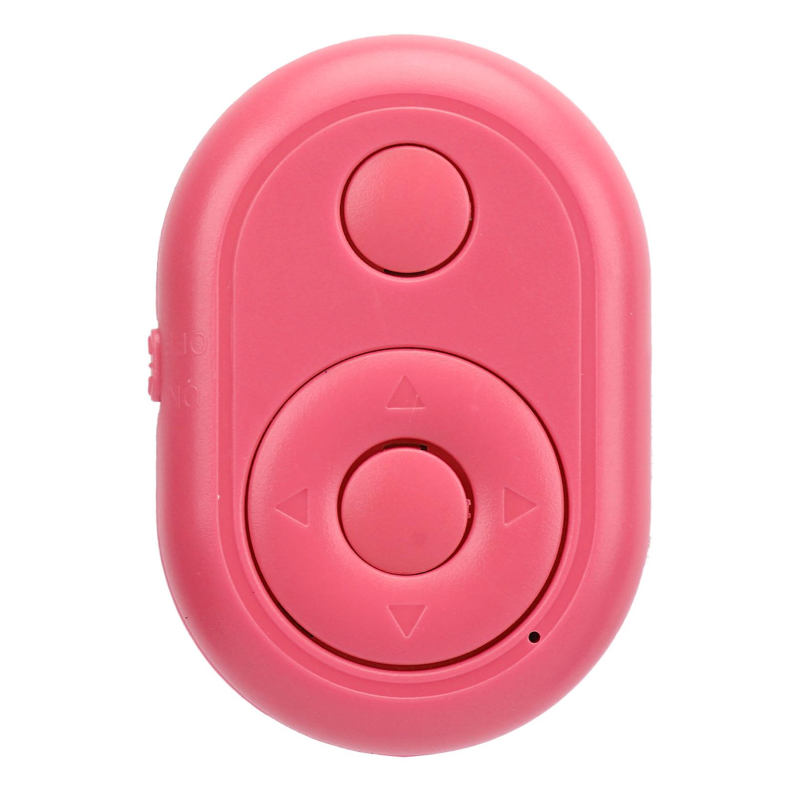 Pink Bluetooth Selfie Remote Control - Easy Media Navigation, App Compatible, 10m Range