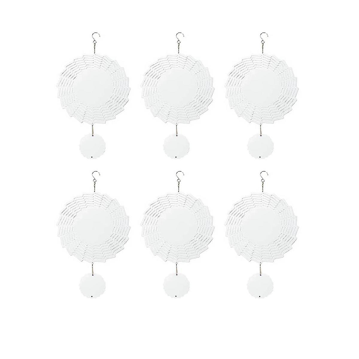 6pcs 8inch Sublimation Wind Spinner Blanks 3d Wind Spinners Hanging Wind Spinners Windmill For Outd