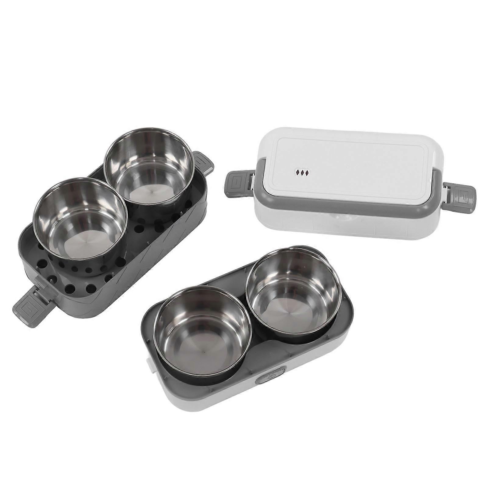 200W Electric Lunch Box Double Layer Heated Lunch Boxes Portable Food Warmer for Car Home and Work US Plug 110V 50HZ A-B