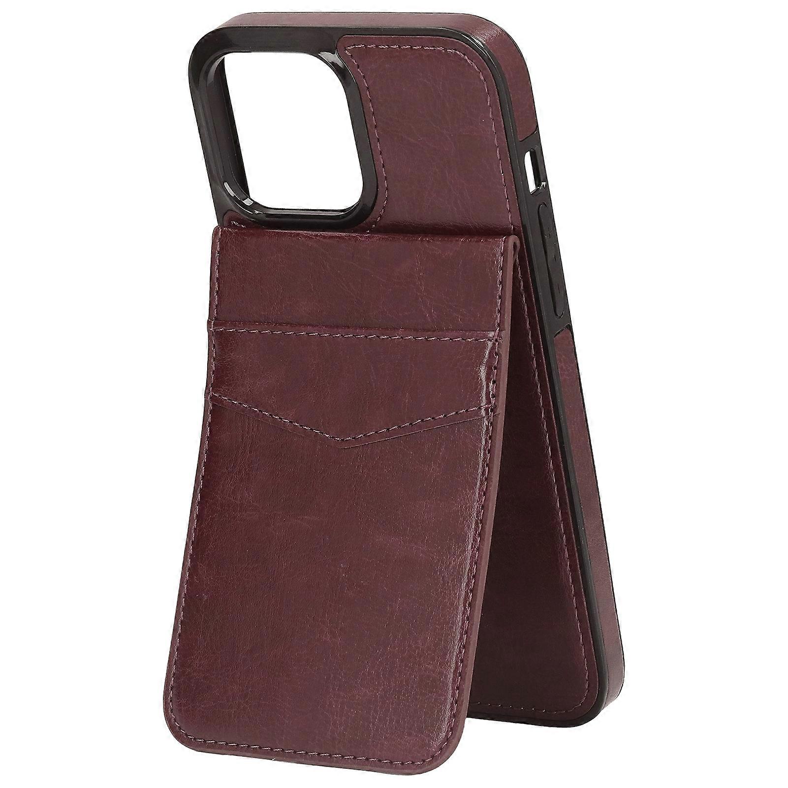 Brown Wallet Phone Case with Magnetic Stand for iPhone 13 Pro - Multifunctional & Secure