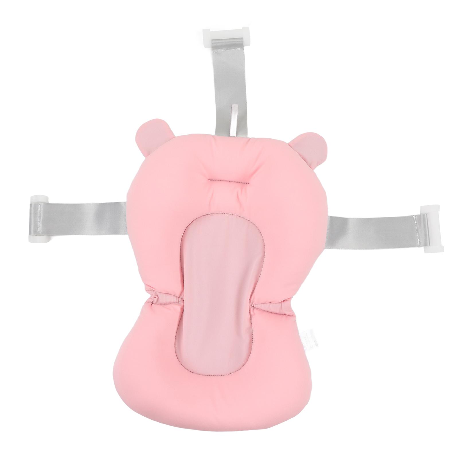Coussin de bain pour bébé, flottant, sûr, pliable et réglable, pour nouveau-né, ours rose
