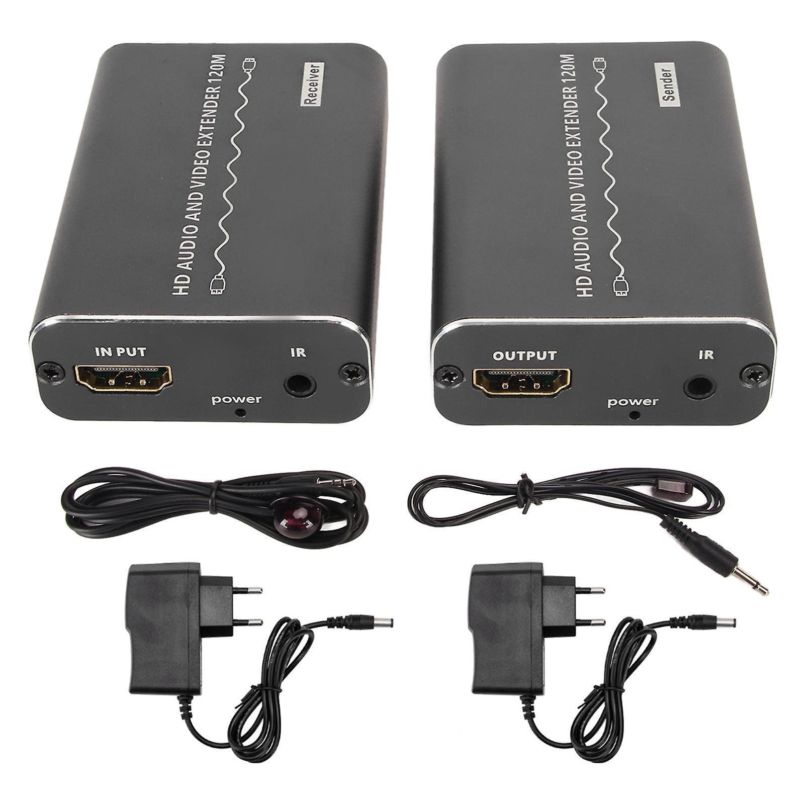 HD Multimedia Interface Extender 1920x108P 60Hz 393ft IR Remote Control EU Plug