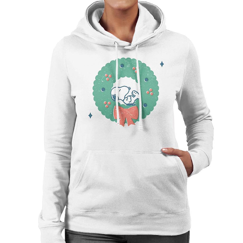 Arachidi Snoopy Holly Wreath Nap Donne's Felpa con cappuccio