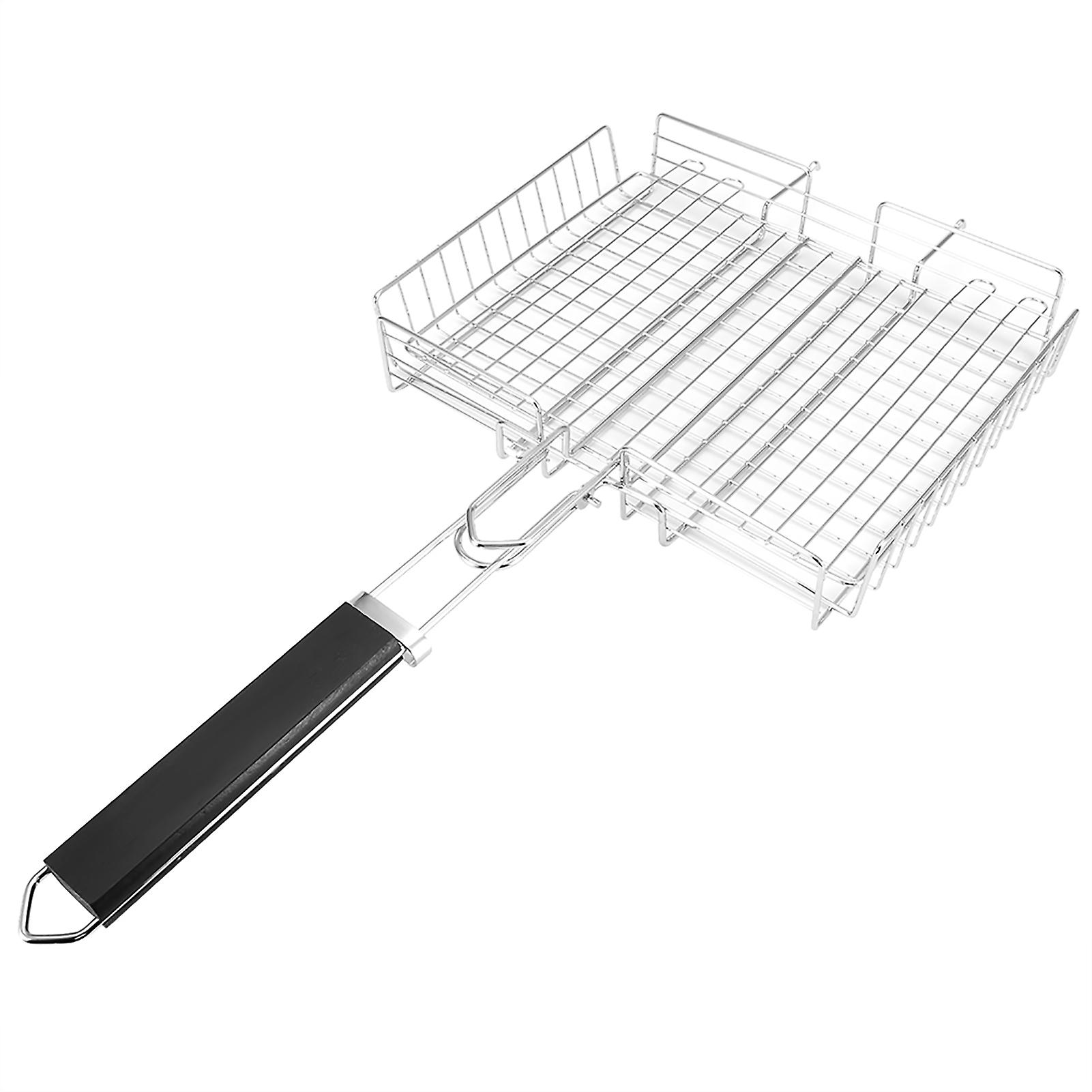 BBQ Net Square Grilled Fish Square Net Clip Hand Held Grill Mesh Wire Clamp