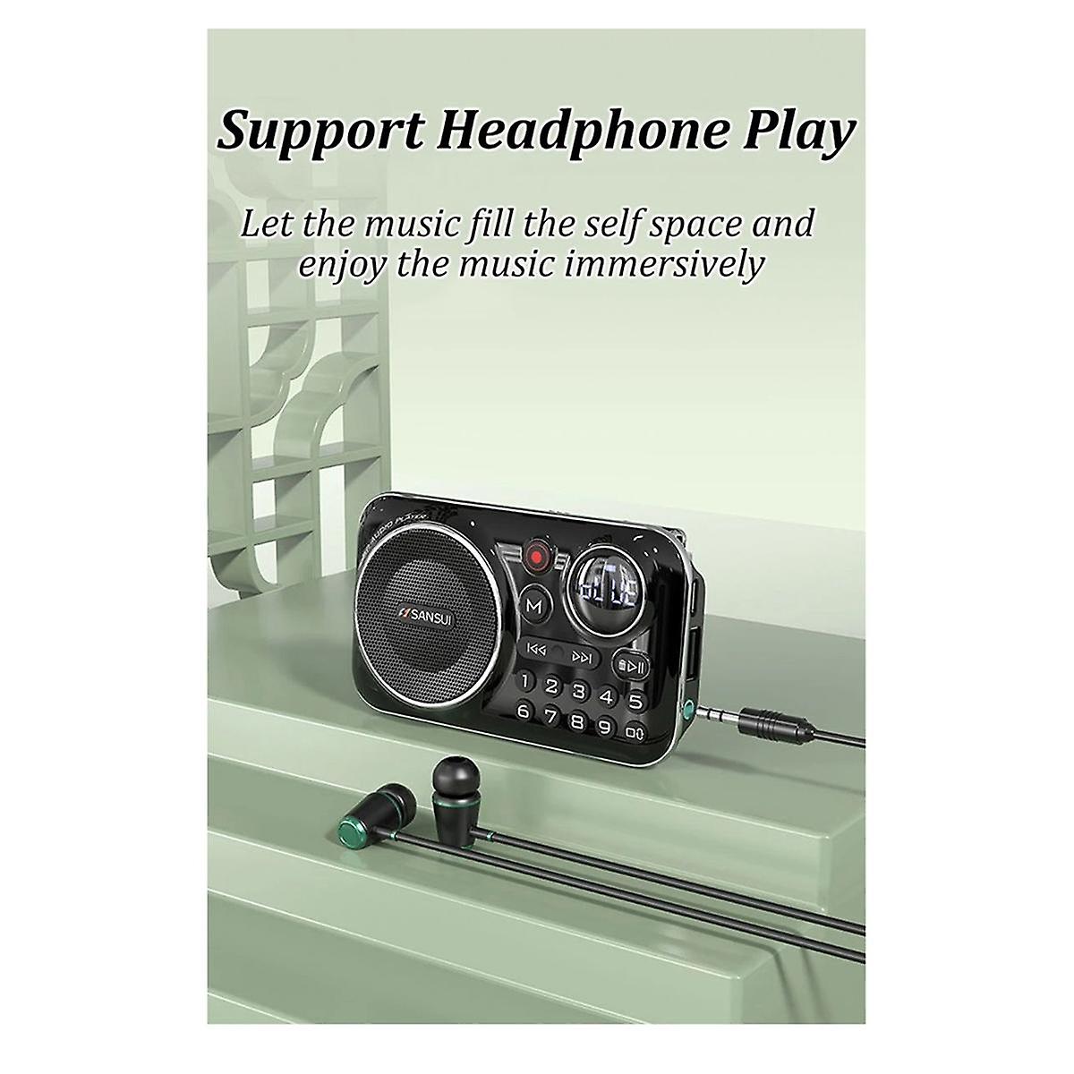 FM Radio Bluetooth 5.0 Speaker Radio for the Elderly HiFi TF/USB MP3 Music Player Support Recordin