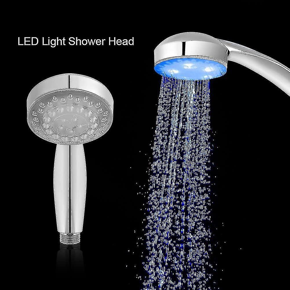 3-Color Changing LED Shower Head with Temperature Sensor