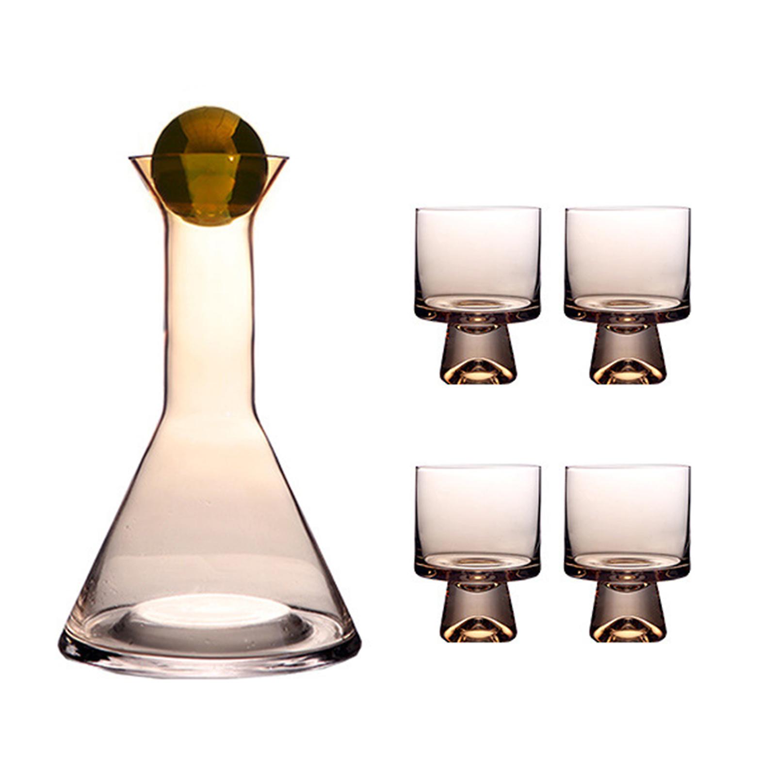 Vintage Large-Capacity Glass Pitcher and Cup Set for Bedside