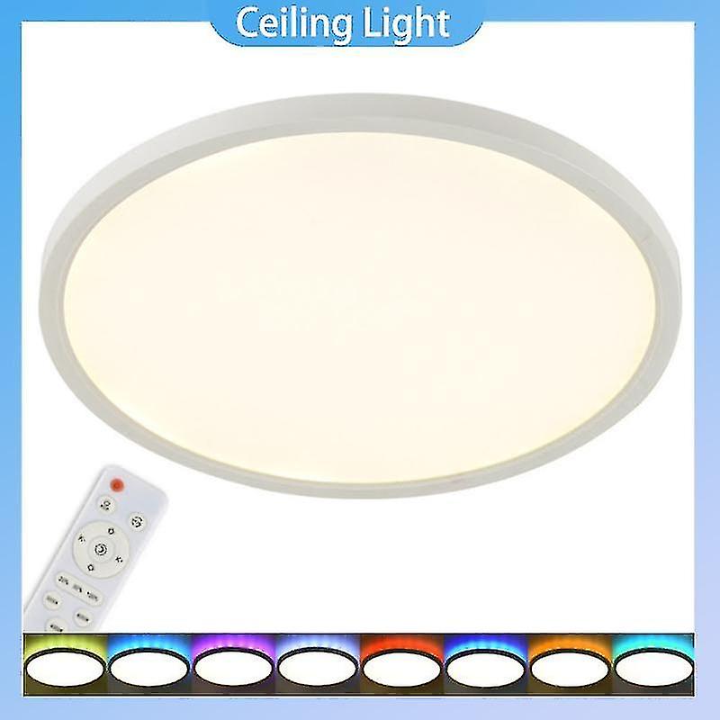 Rgb Led Flush Mount Ceiling Light With Remote Control 3000-6500k Rgb Dimmable