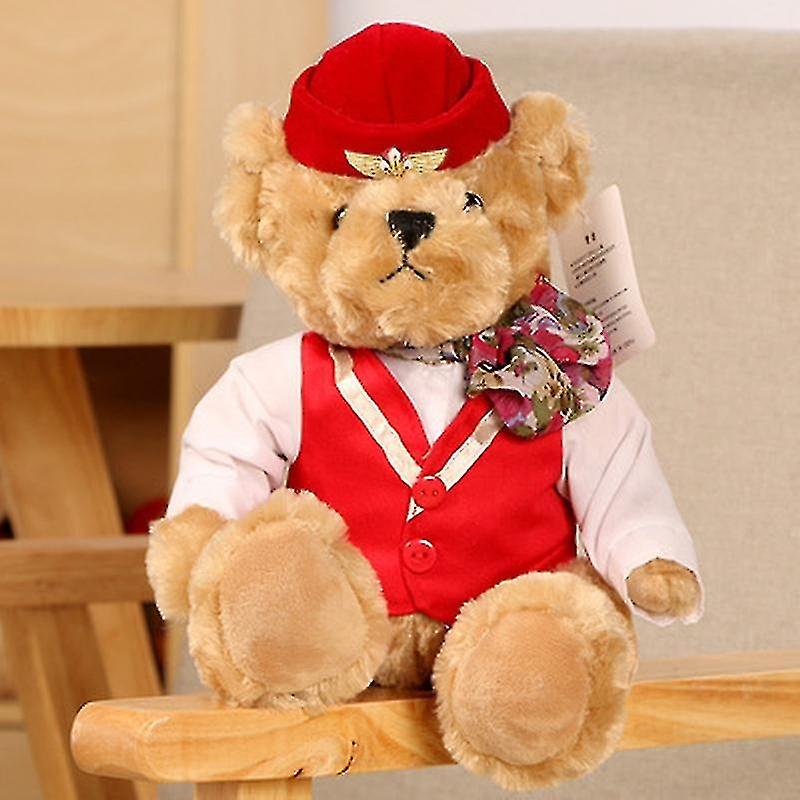22-40cm Cute Pilot Teddy Bear Plush Toy High Quality Captain Bear Plushie Dolls Kawaii Baby Soft Stu