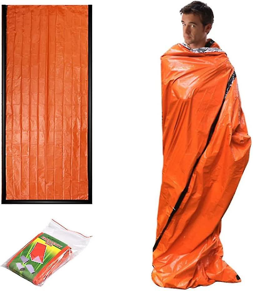 Outdoor Camping Reusable First Aid Blanket Sleeping Bag (Orange)