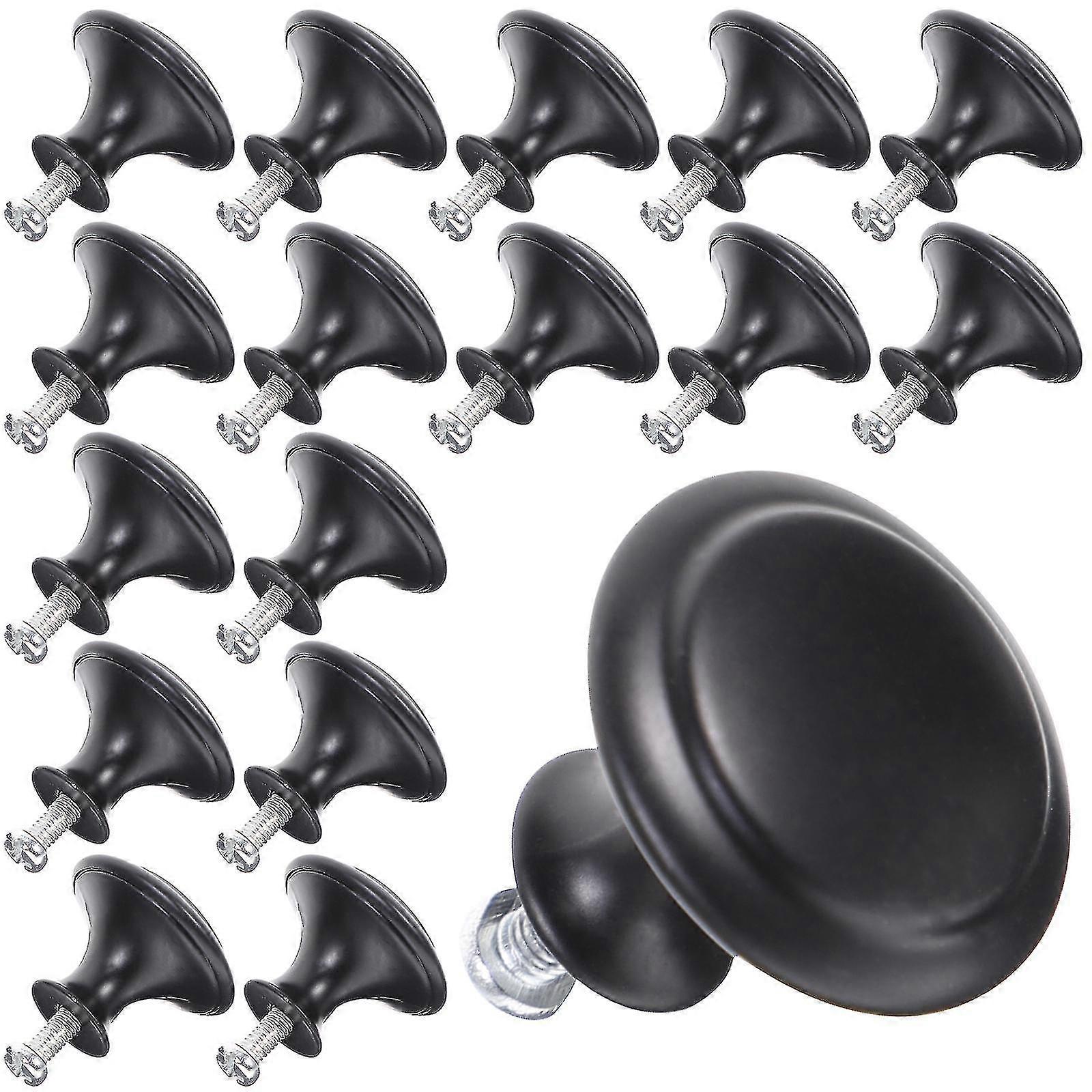 25 Pcs Drawer Handles Dresser Knobs Round Black Drawer Pulls Decorative Cabinet Knobs Cabinet Door Knobs Drawer Knobs Black-Yvan