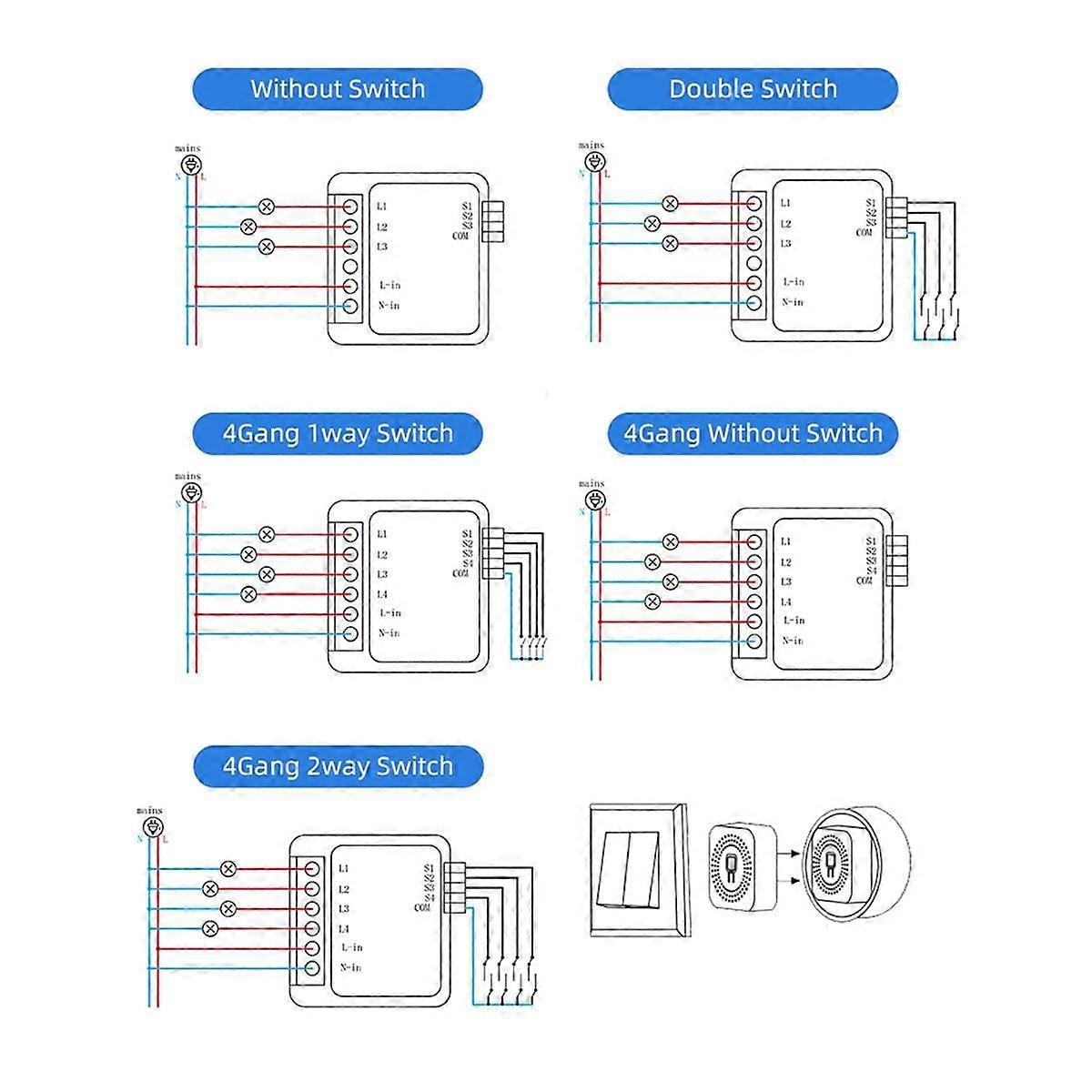 2-cestný vypínač Graffiti Smart ZigBee Smart 2-cestný vypínač zapnutí/vypnutí Mini spínač skryté skříňky