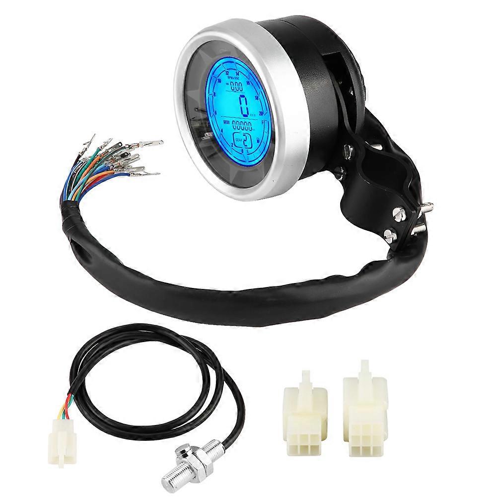 Motorcycle Multi~functional LCD Meter Tachometer Speedometer Odometer Overspeed Warning E2U404