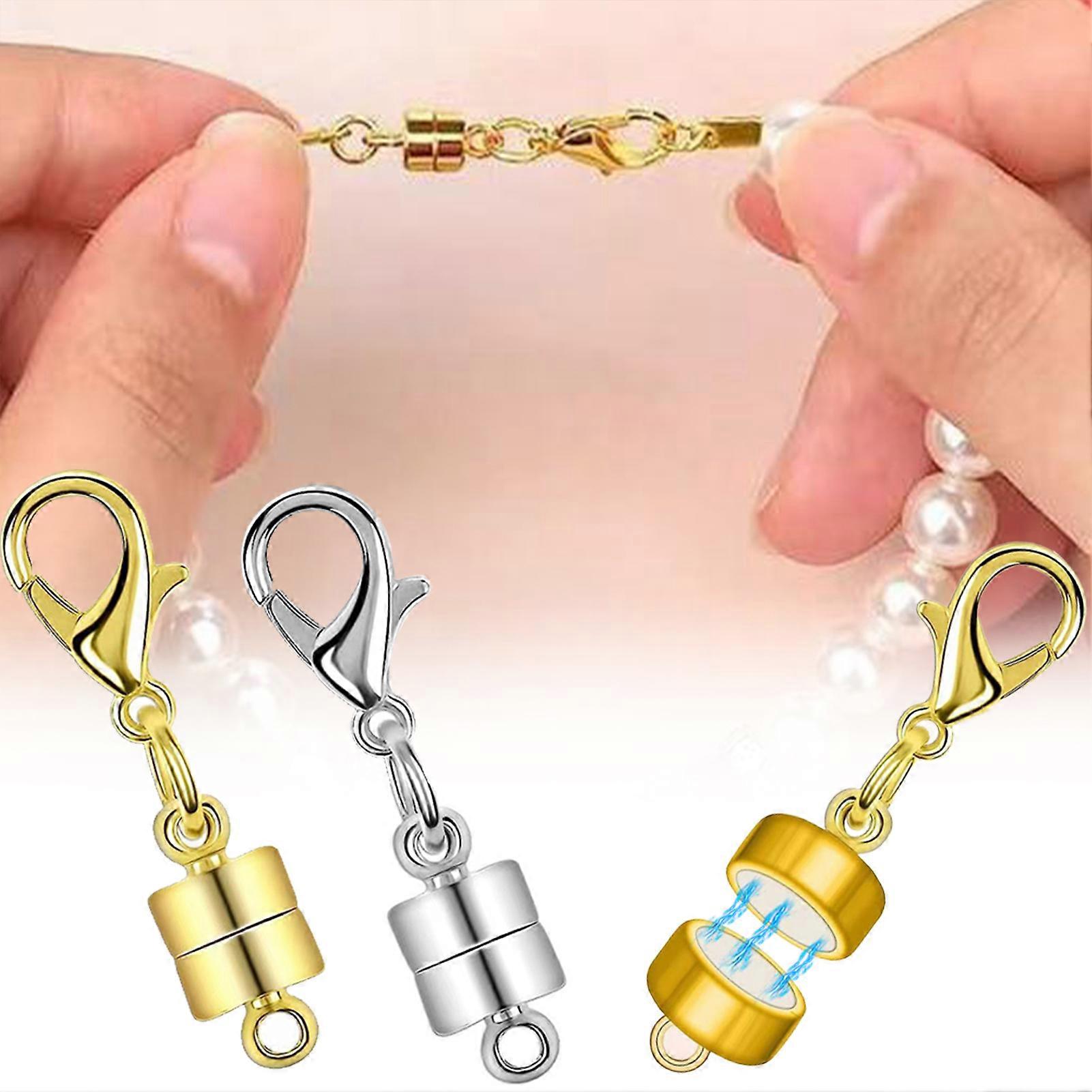 10PCS Magnetic Lobster Clasps Connector Easy to Use Magnetic Jewelry Clasps for Necklace