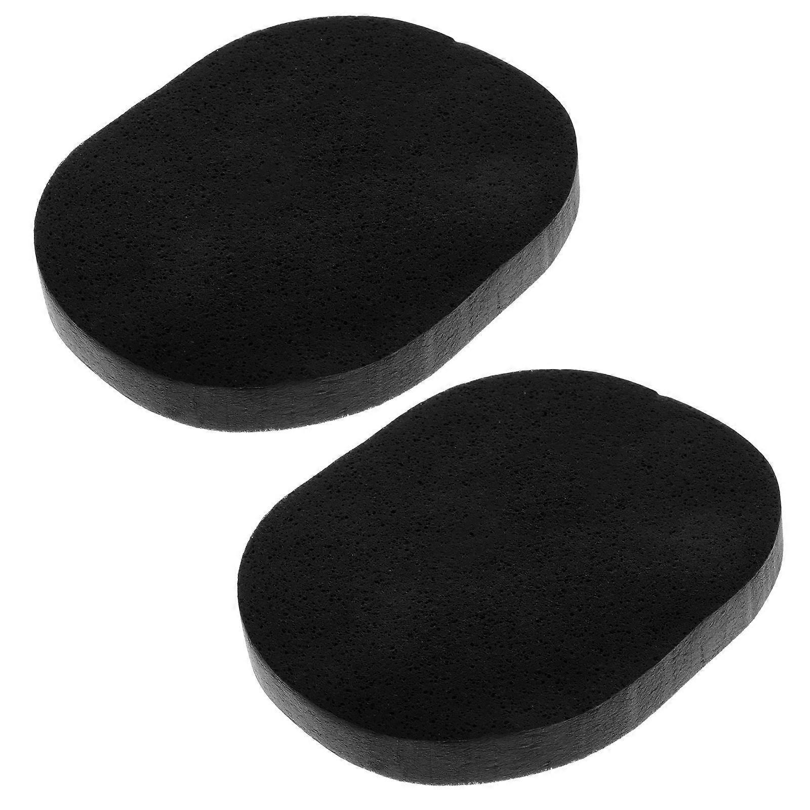 2pcs Éponge de nettoyage du visage noir avec charbon de bambou activé pour le nettoyage de la peau exfoliant