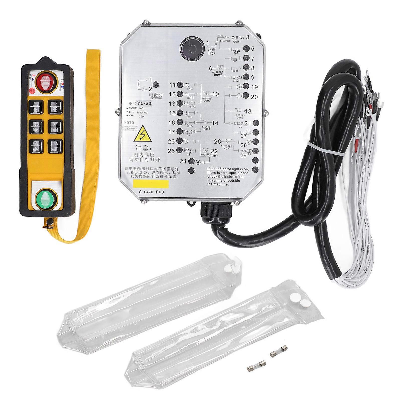 Single Handle Industrial Crane Remote Control Electric Hoist Controller Receiver Set With Led Light Ac 220v