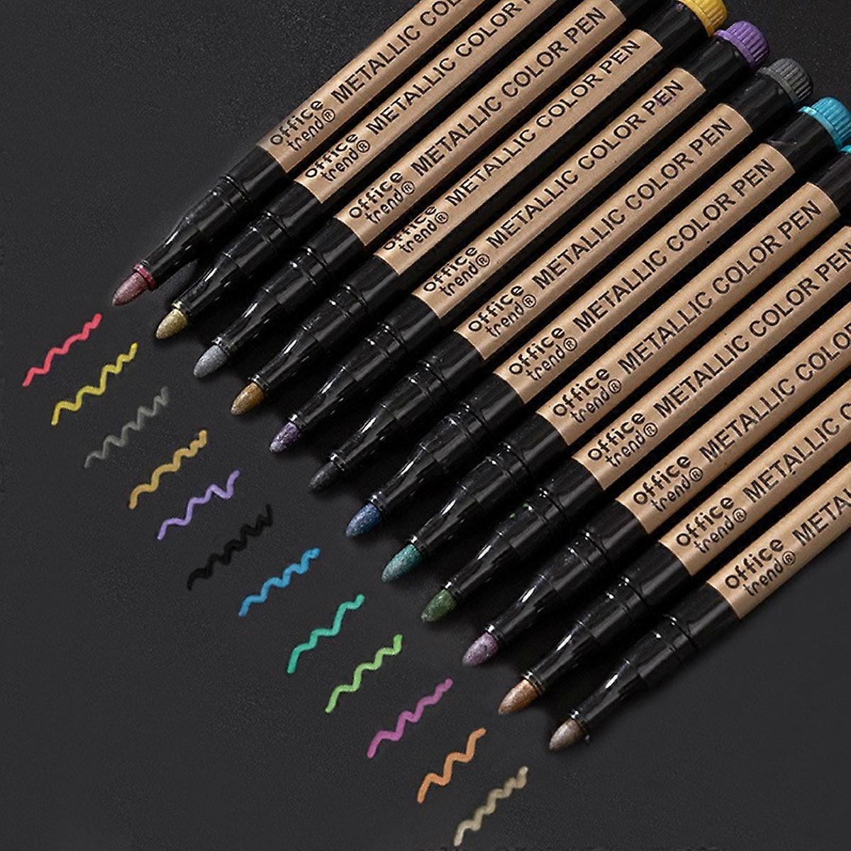 12pcs colored metal markers