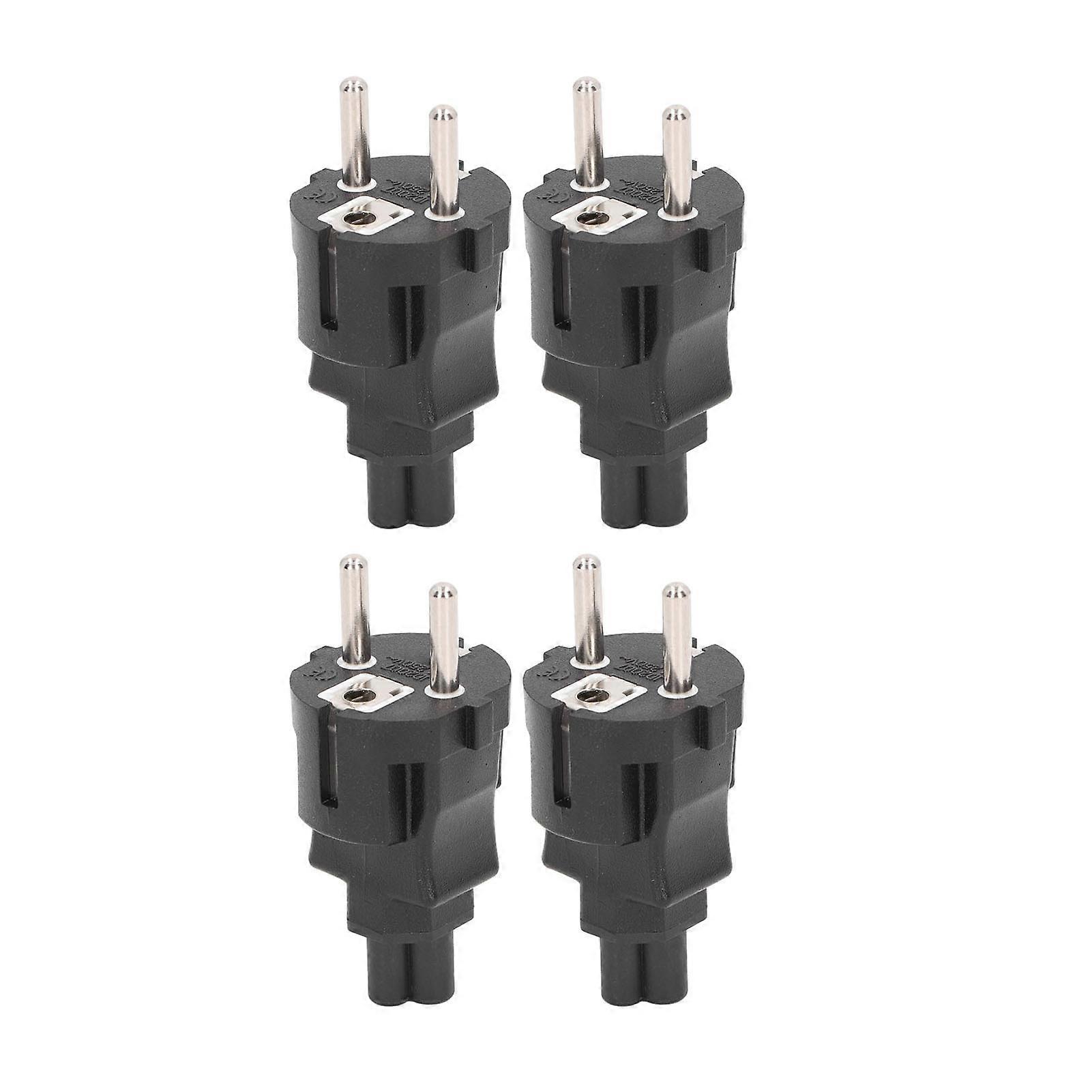 4PCS EU 2 Slot Plug to IEC320 C5 Power Adapter Professional EU 2 Slot Plug 4.8mm to C5 Power Plug Adapter for Laptop EU Plug 100?250V