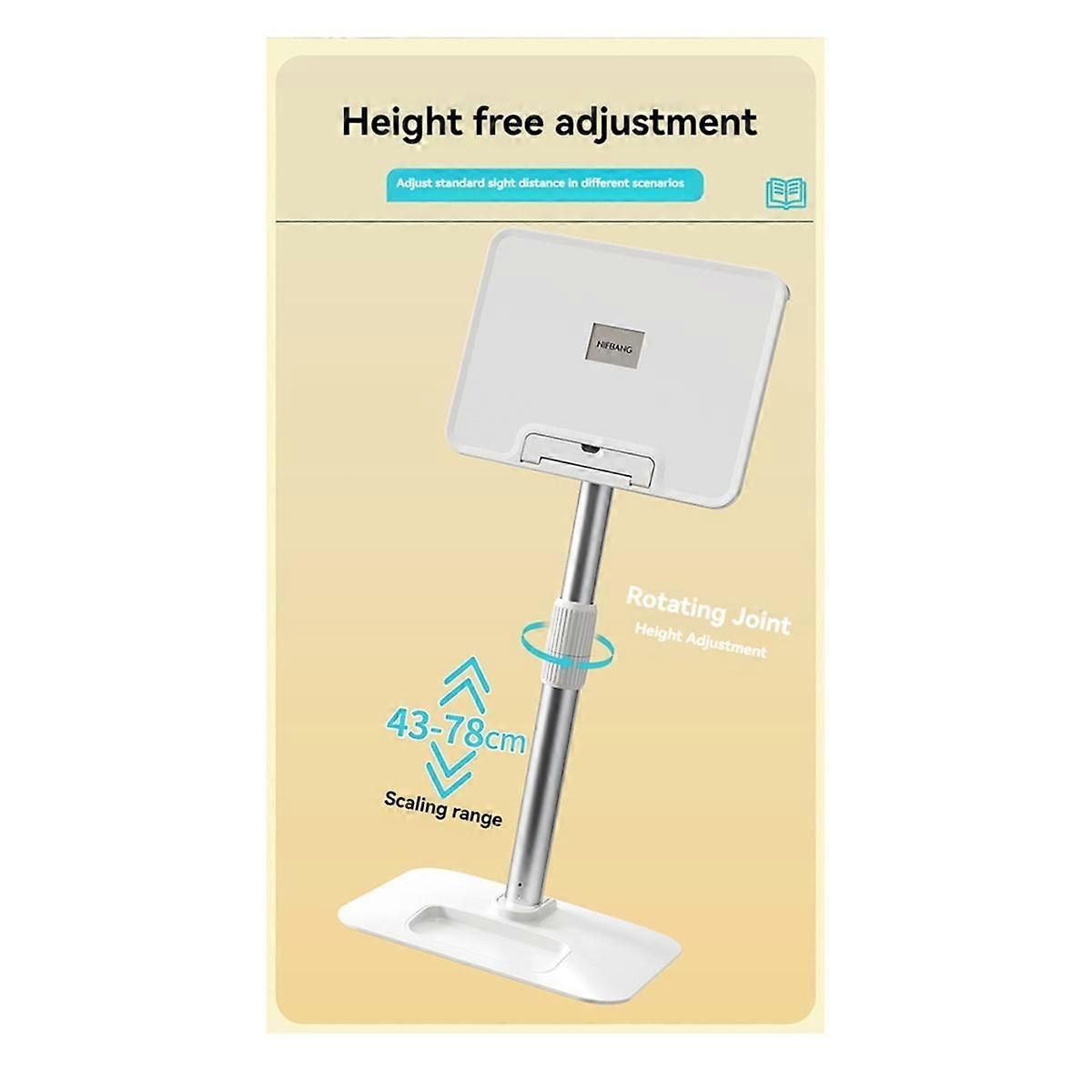 Floor Reading Stand 43-78cm Height Adjustable Tablet Stand Book Shelf Liftable Reading Table Foldable Holder