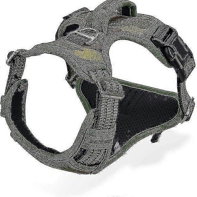 Tactical No Pull Harness For Large Medium Dogs Durable Heavy Duty Camouflage Reflective Harness
