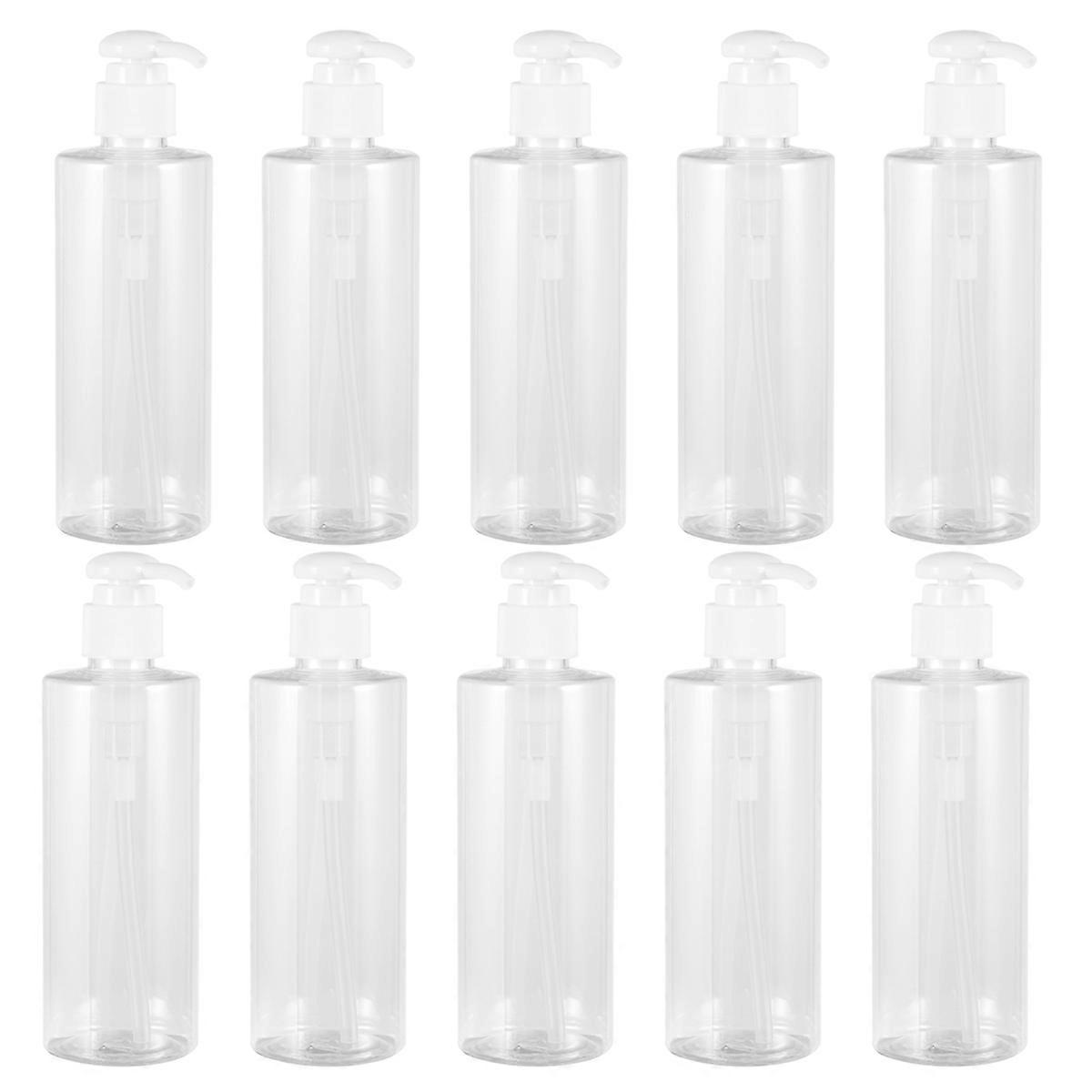 10pcs Useful Shower Gel Bottles Containers Toiletry Bottles Refillable Shampoo Container Liquid Bottle for Home Travel (250ml)