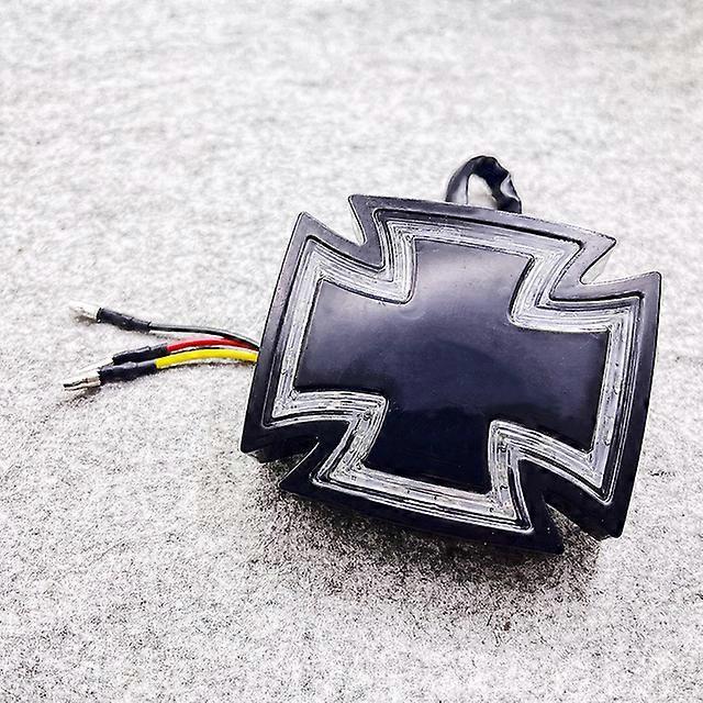 1PC Retro Universal Maltese Cross Motorcycle Rear Tail Light Running Brake LED Lamp For Harley Chopper Bobber Cafe Racer Honda