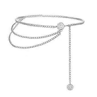Multi Layered Waist Chain Metal Belt for Dress for Women Metal
