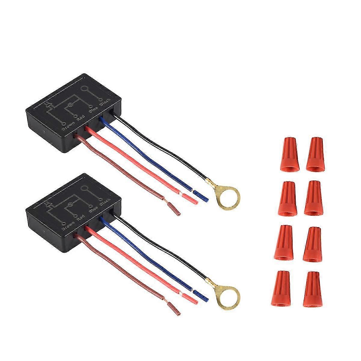 Touch Lamp Switch 2 Pack,Touch Lamp Control Module for Dimmable LED,Bulbs,Lamp Switch Replacement Kit with Wiring Caps-Excellent