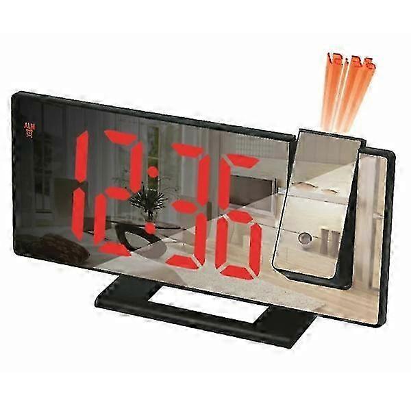 LED digital alarm clock Projection clock Projector Ceiling clock with Time Temperature Display Backlight Snooze clock for home Edition