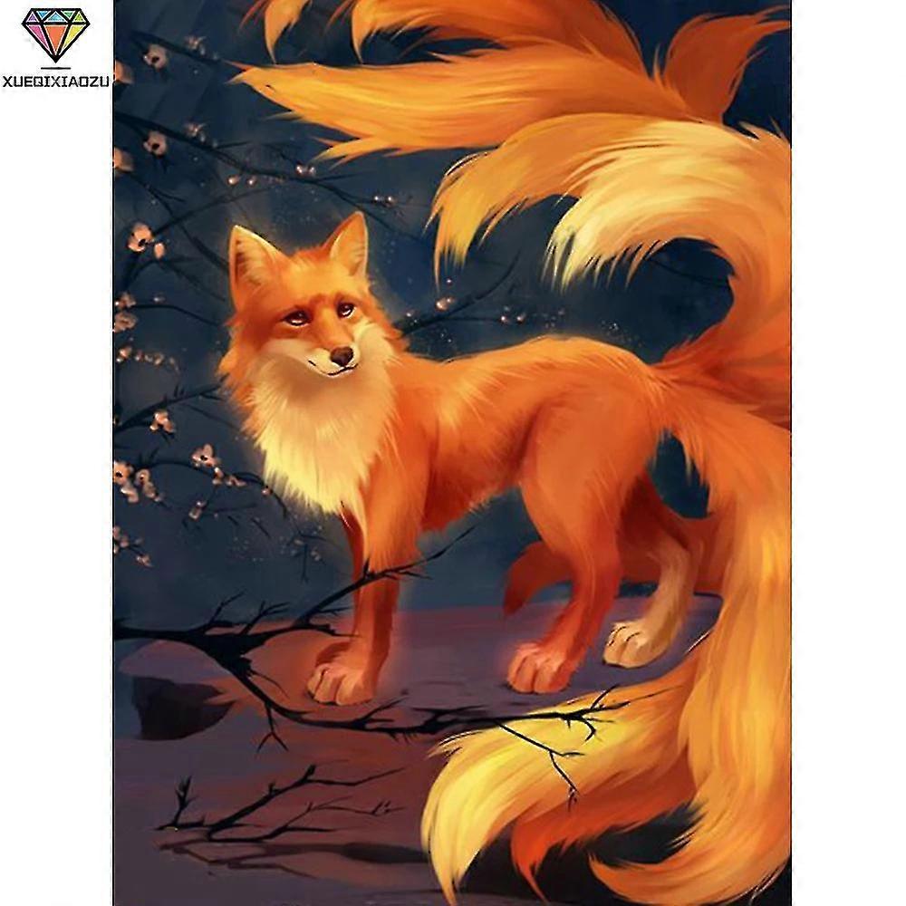 Learn Full Circle Fox Diamond Painting Diamond Embroidery 5d Diy Adjust Diamond Mosaic Home Decoration 2020 Brand New