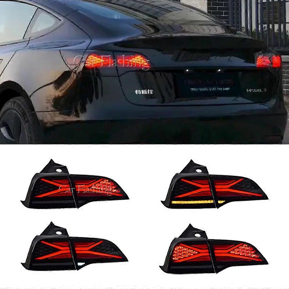 Car Tail Light For Tesla Model 3 Model Y 2016 - 2023 Led Taillights Assembly Sequential Dynamic Turn Signal Dual Reverse Lamp