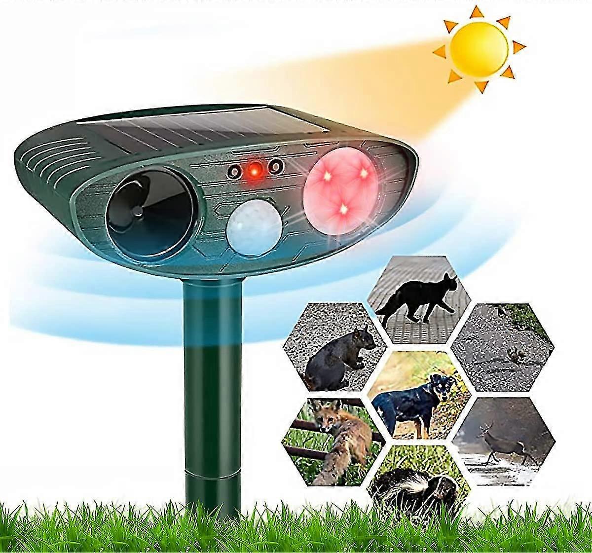 Animal Repeller Outdoor Waterproof Solar Usb Charging Infrared Sensor With Flashing Led Light